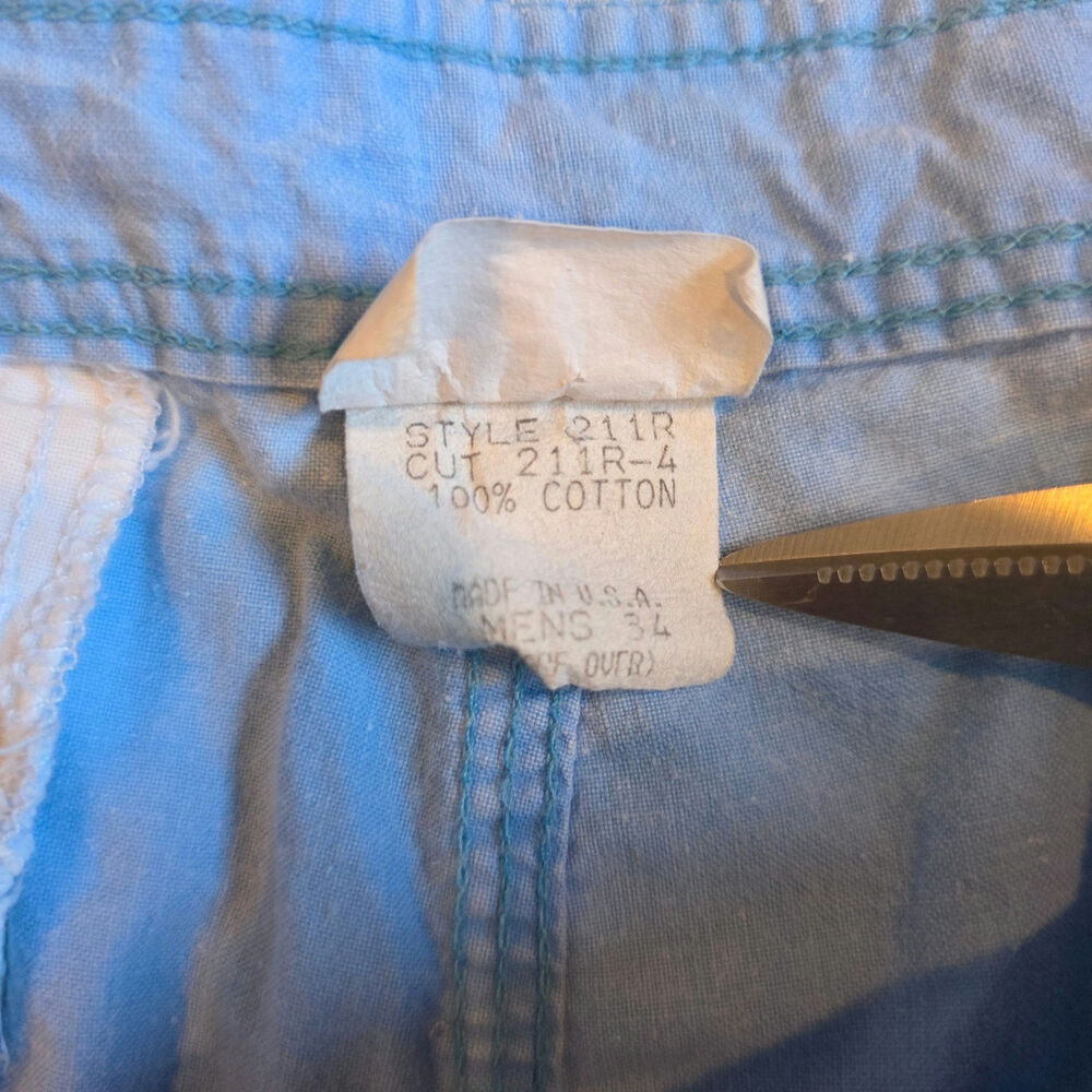 Vintage 80s Billabong Made in USA Light Blue Cotton Canvas Shorts Men's 34 - Picture 7 of 7